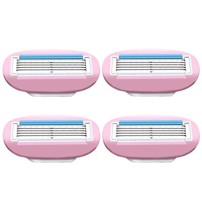 4 Pc Women Blade Refills Safety Blades For Face/Leg/Armpit Hair