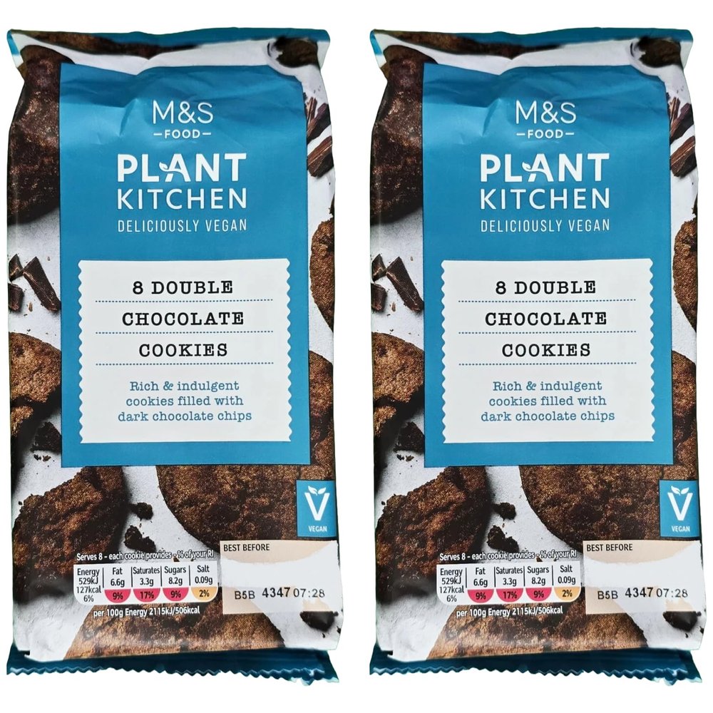 M&S Double Chocolate Plant Kitchen Cookie, Vegan, with Dark Chocolate Chips 200g, 2 Pack