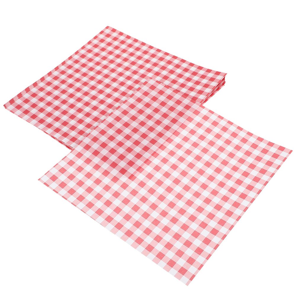 CLISPEED 100 Sheets Pink Greaseproof Sandwich Paper Non-Stick Oilpaper Multi-Function Food Wrap Paper for Baking Cake Decoration and Air Fryers Liner