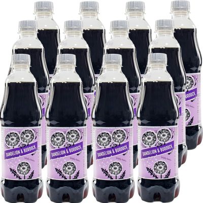 Dandelion & Burdock Soft Drink 500ml Traditional Sparkling Herbal Soda, Fizzy Refreshing Beverage, Classic British Carbonated Drink Bottle - Bn Shaws (12 x Bottle)