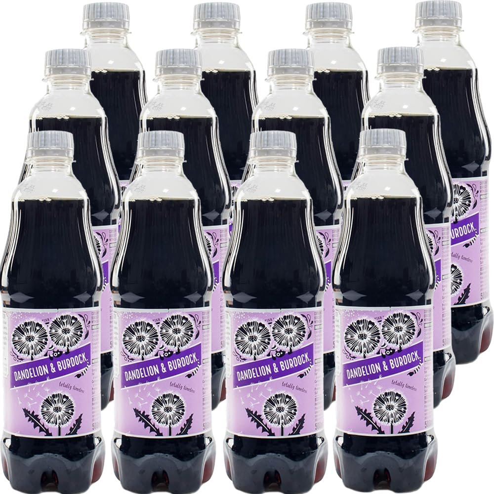 Dandelion & Burdock Soft Drink 500ml Traditional Sparkling Herbal Soda, Fizzy Refreshing Beverage, Classic British Carbonated Drink Bottle - Bn Shaws (12 x Bottle)