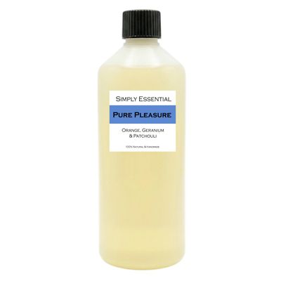 Simply Essential Pure Pleasure Shaving Oil with Orange, Geranium & Patchouli to Reduces Redness, Razor Burn & Irritation - For Mens Face & Womens Legs 1L Professional Spa Size