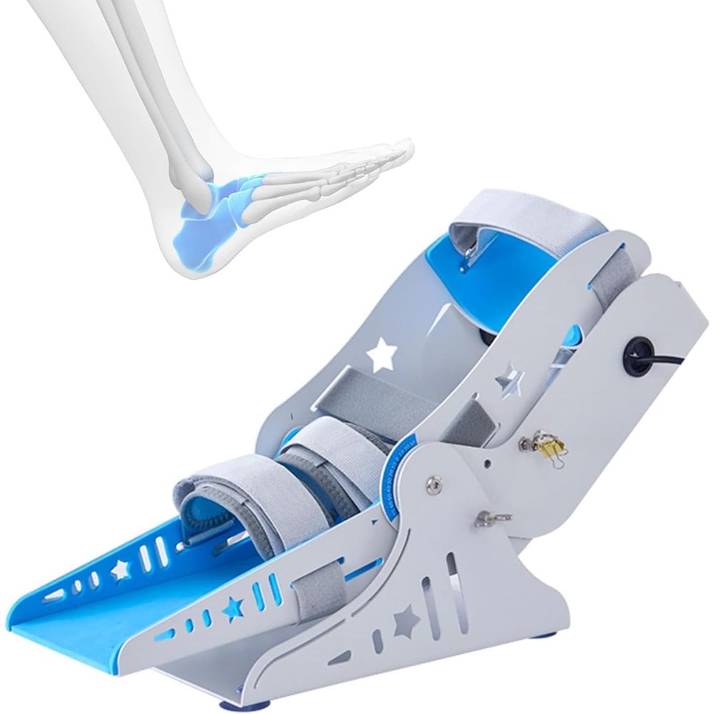 Ankle Joint Trainer, Foot Drop Rehabilitation Equipment with Remote Control, Dual Directional Dorsiflexion and Flexion Extension, Adjustable Angle, Progressive Exercise