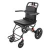 Lightweight Transport Wheelchair - Portable Transit Chair for Adults, Adjustable Safety Strap, Aluminum Frame, PU Wheels view 1