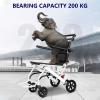 Lightweight Transport Wheelchair - Portable Transit Chair for Adults, Adjustable Safety Strap, Aluminum Frame, PU Wheels view 2