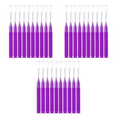 8-40PCS Interdental Brushes Dental Floss Toothpick Braces Brush Tooth Cleaning Tool(Purple 24PCS)