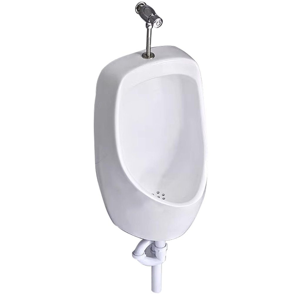 MESCXTY Urinals for Men Bathroom, Garage Urinal Spill Proof, Wall Mounted Ceramics Mens Urinal, Push-to-Flush, Homes, Shopping Malls, Schools, Public Toilets