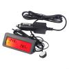 12V Digital LCD Car Thermometer with Indoor Outdoor Sensor, Vehicle Gauge Meter, .5m Probe Wire, Blue Backlight Display for Auto Truck(red) view 1