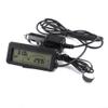 12V Digital LCD Car Thermometer with Indoor Outdoor Sensor, Vehicle Gauge Meter, .5m Probe Wire, Blue Backlight Display for Auto Truck(red) view 2