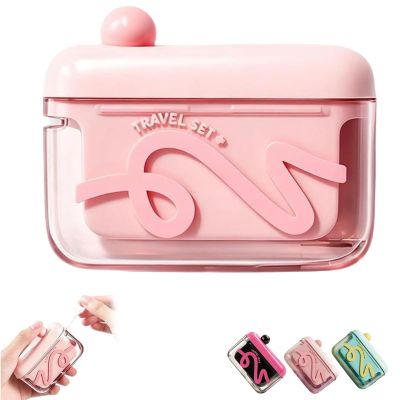 Automatic Pop-up Portable Floss Dispenser with 50 Pcs Dental Floss, Travel Floss Picks, Dental Floss Case, Portable Toothpick Storage Box, Refillable Holder Boxes for Teeth Cleaning (Pink)