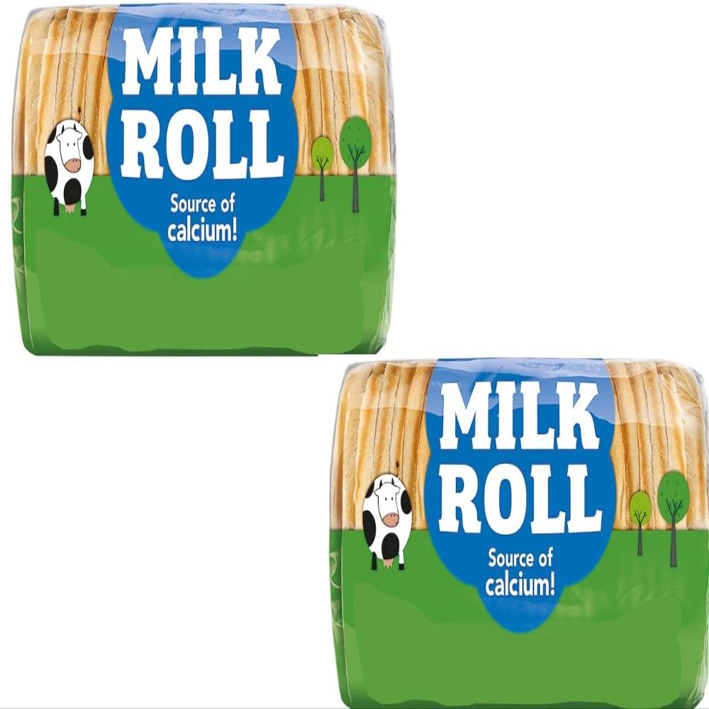 Milk Roll Soft White Bread, Source of Calcium, 400g, Pack of 2, Ideal for a wide range of uses, from packed lunches and sandwiches to toast and snacks, suitable for the whole family.