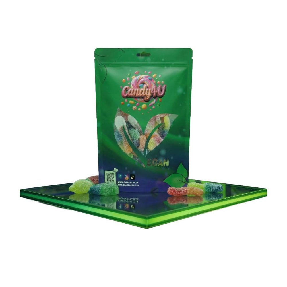 Candy4U The Radioactive Toxic Sour and Fizz Edit, Vegan Mix, Assorted Fruit Gummy Sweets 300g-1kg (1kg Signature Pouch)