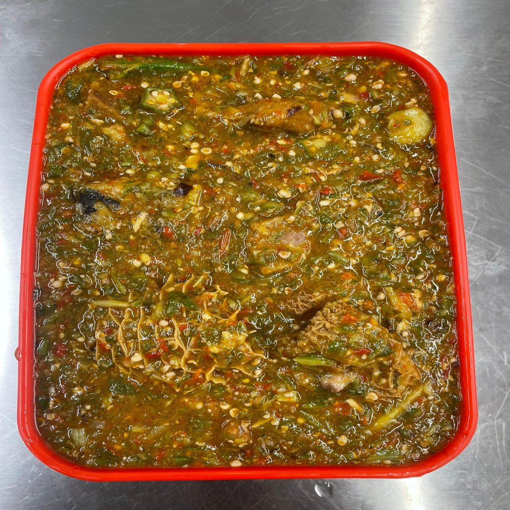 Provident Foods Okro Soup and Assorted Meat, Ready Packed meal, Frozen, West African Cuisine, 2kg