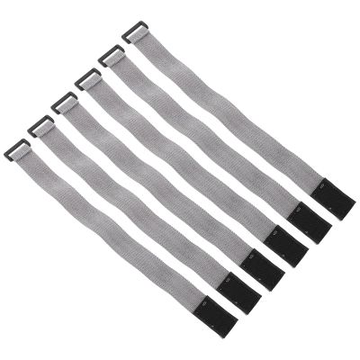 WATIIFUFU 6pcs Grey Elastic Bands for Bento Box Lunch Box Strap Outdoor Use Hook and Loop Closure for School and Office Lunchboxes