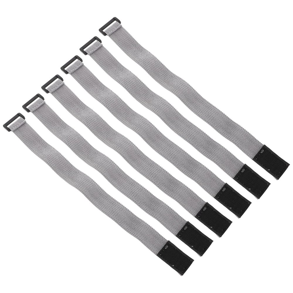 WATIIFUFU 6pcs Grey Elastic Bands for Bento Box Lunch Box Strap Outdoor Use Hook and Loop Closure for School and Office Lunchboxes