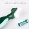 KJHBV Denture Toothbrush Double-Headed with Multipurpose Hard Bristles and Comfortable Grip for Daily False Teeth Hygiene view 3