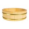 LALADEFIEE Japanese Sushi Bucket Large Capacity Wooden Rice Bowl Compact Food Mixing Tray Round Serving Tray in Khaki for Mixing Rice with Seasons and Sauces view 1