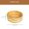 LALADEFIEE Japanese Sushi Bucket Large Capacity Wooden Rice Bowl Compact Food Mixing Tray Round Serving Tray in Khaki for Mixing Rice with Seasons and Sauces view 2