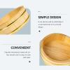 LALADEFIEE Japanese Sushi Bucket Large Capacity Wooden Rice Bowl Compact Food Mixing Tray Round Serving Tray in Khaki for Mixing Rice with Seasons and Sauces view 3