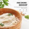 LALADEFIEE Japanese Sushi Bucket Large Capacity Wooden Rice Bowl Compact Food Mixing Tray Round Serving Tray in Khaki for Mixing Rice with Seasons and Sauces view 4