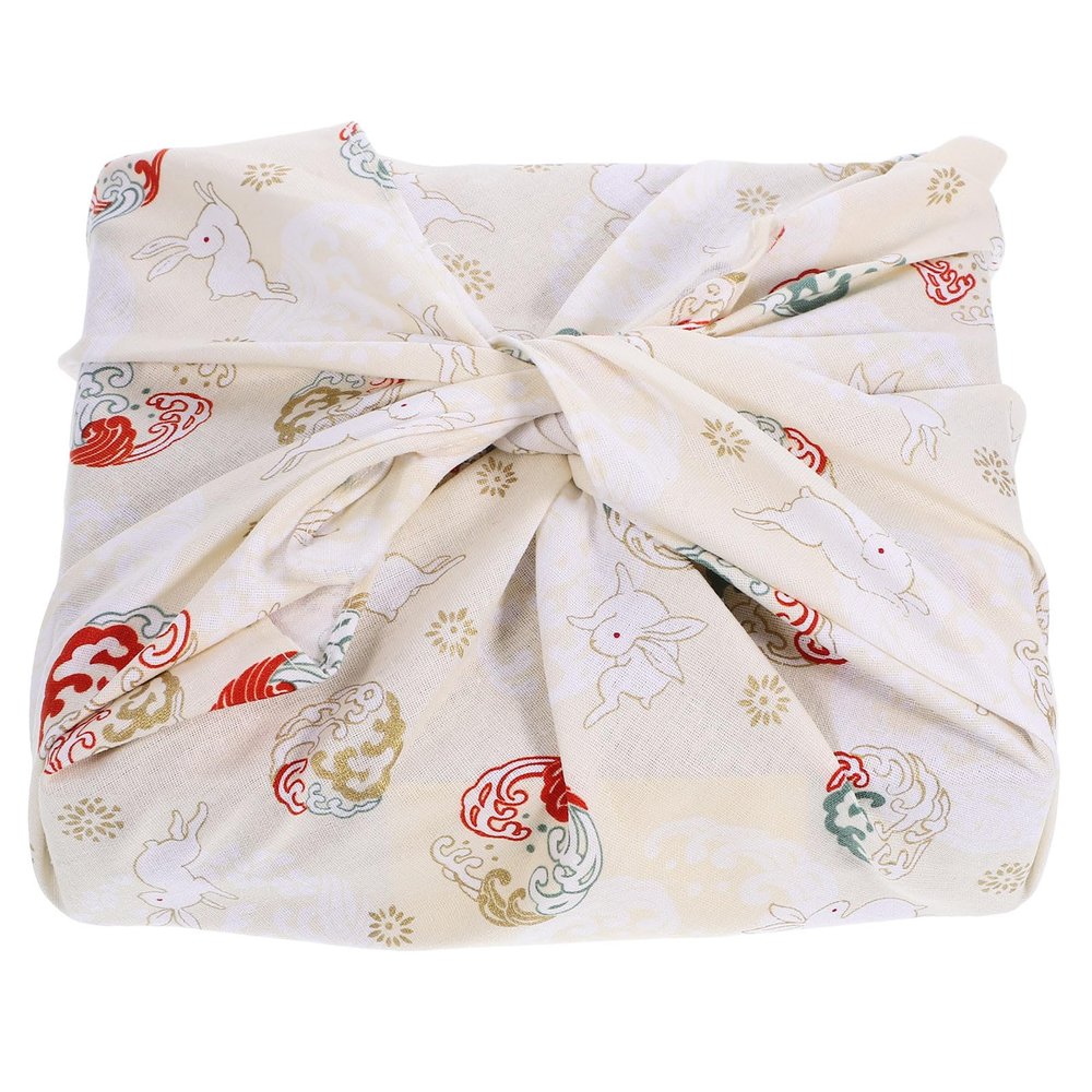 DOITOOL Japanese Style Bento Box Packing Cloth in Beige Cotton Practical and Wear Resistant Wrapping Cloth for Lunch Box Packing for Traditional Bento Style and Travel Use
