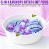 5-in-1 White Musk Laundry Detergent Pods, 5 in 1 Laundry Pods with Fabric Softener & Scent Beads, Deep Cleaning Laundry Detergent Pods, Long-Lasting Fresh Scent, for All Fabrics (2pcs) view 3
