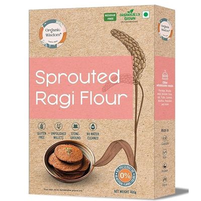 (Flour)|100% Natural Finger Millet | Gluten Free & Stone -grounded Nachni (Kelvaragu) atta|Rich in Calcium & Iron (400g)
