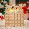 JSGHGDF 24 Compartment Wooden Advents Calendar for Festives Decorations Not Tools Assembly Christmas Countdowns Ages Christmas Countdowns Calendar Decoration view 2