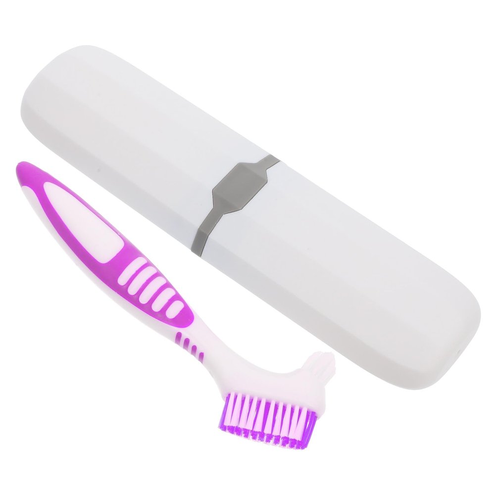 CLISPEED Denture Toothbrush Storage Box Portable Travel Toothbrush Holder Case Travel Dental Kit Cover for Oral Care for Outdoor Trips and Daily Use
