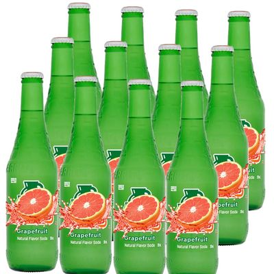 Carbonated Soda Drink 370ml Bottle Variety Pack - Mango, Guava, Pineapple & Lime Flavours Sparkling Soft Drink Refreshing Beverage - jrts (12 x Bottle, Grapefruit)