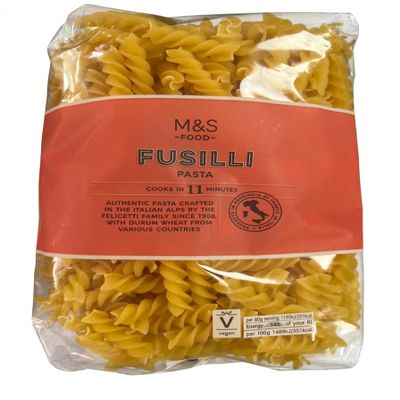 M&S Food Fusilli Pasta 500g | Authentic Italian Alps, Felicetti Crafted