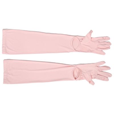 DOITOOL 1 Pair Pink Nylon Sun Protection Arm Sleeves with Antislip Design for Women, Full Finger Cooling Arm Sleeves for Driving and Outdoor Activities