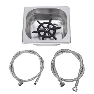 VBESTLIFE Automatic Pitcher Rinser, Stainless Steel Embedded Cup Washer with High Pressure Rinsing for Home and Commercial Use (Silver)