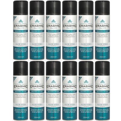 Shaving Foam with Aloe Vera, Soothing Creamy Lather, Moisturising Formula, 250ml, Pack of 12