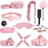 12 Pcs Leather Partner Couples Fitness SetAdjustable Muscle Endurance Training AccessoryPink view 1