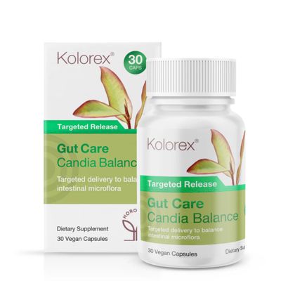 Kolorex Gut Care Candida Balance Targeted Release - Herbal Gut Support Horopito Extract - Capsules 30