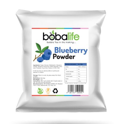 Bobalife Blueberry Bubble Tea Milk Powder 1kg Taiwanese Milk Tea Powder Mix for Bubble Tea, Iced Milk Tea, Smoothies & Dessert Drinks Vegan & Gluten Free