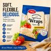Whole Wheat Tortilla Wraps Super Soft Vegan Wholemeal Wraps for Burritos, Sandwiches & Meal Prep No Added Sugar, No Artificial Colours or Flavours 6 Pack (420g) view 3
