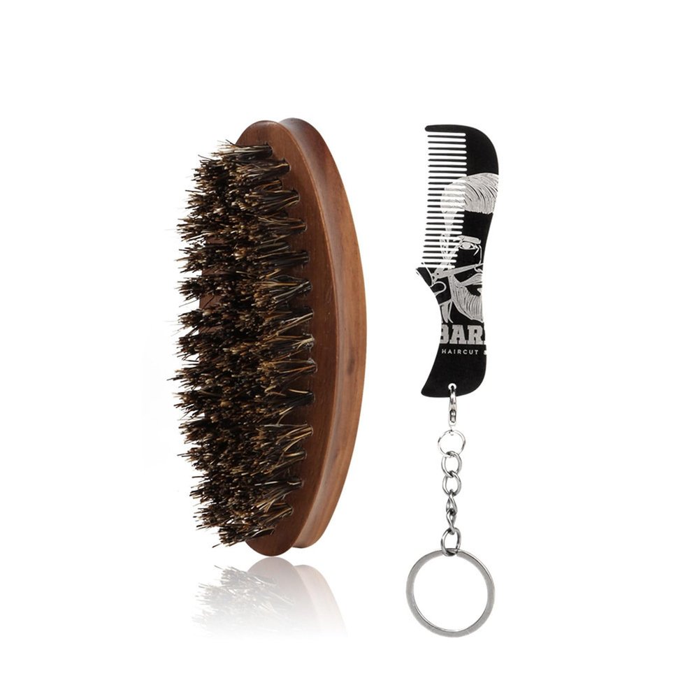 Compactly Stainless Steel Beard Comb Optional Wooden Brush for Easy Travel and Daily Grooming Wooden Handle Beard Comb