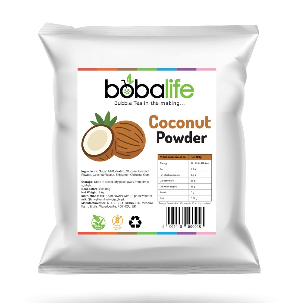 Bobalife Coconut Bubble Tea Milk Powder 1kg Taiwanese Milk Tea Powder Mix for Bubble Tea, Iced Milk Tea, Smoothies & Dessert Drinks Vegan & Gluten Free