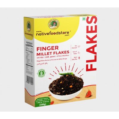 Lakshmi Stores - Native Food Store Finger Millet Flakes, Ragi Poha, Healthy Breakfast Cereal, Ready to Cook, 500g