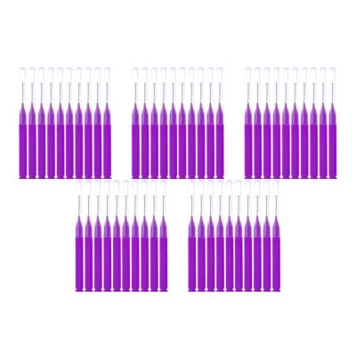 8-40PCS Interdental Brushes Dental Floss Toothpick Braces Brush Tooth Cleaning Tool(Purple 40PCS)