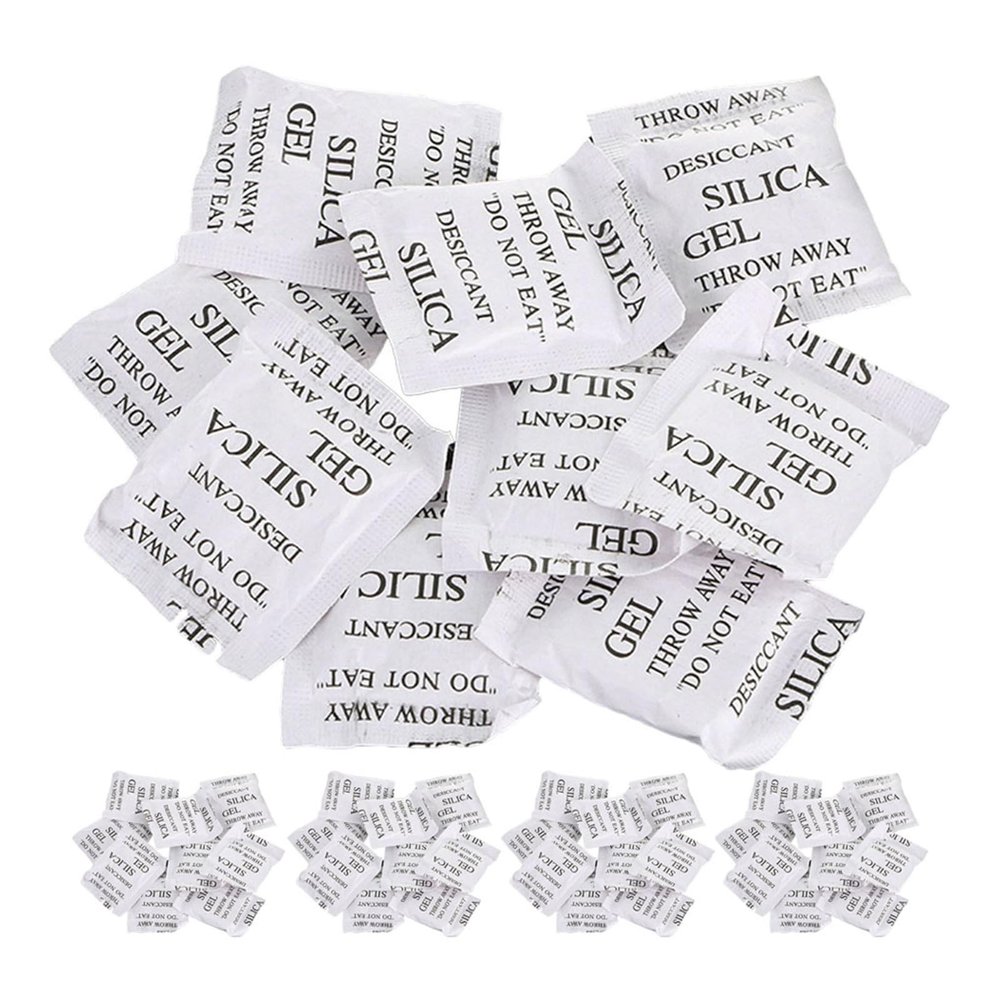PHENOFICE Reusable Silica Gel Desiccant Packs 100pcs Moisture Absorber Bags with Efficient Absorption for Drawers and Humid Weather, Reusable Silica Gel Moisture Bags for Household Use