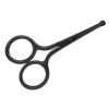 Omquot Nose Hair Scissors, Round Tip Trimmer for Face, Nose, Eyebrow, Beard, Stainless Steel, Black view 3