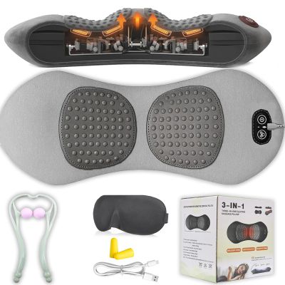 2026 New 3 in 1 Back Therapy, Triple Fusion Massager, Back Massager for Pain Relief, 3-in-1 Backs Massagers with Traction, Vibration & Heat, Waist Backs Pain&Sciatica Relieve (#3-Hellgrau,2)