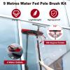 Window Cleaning Brush, 4 Meters Pole Washing Kit, Water-fed Brush,Squeegee, Soap Dispenser & 20m Hose,Water Fed Window Cleaning Pole Aluminium, Cleaner for Solar Panels & & Roofs view 2