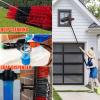 Window Cleaning Brush, 4 Meters Pole Washing Kit, Water-fed Brush,Squeegee, Soap Dispenser & 20m Hose,Water Fed Window Cleaning Pole Aluminium, Cleaner for Solar Panels & & Roofs view 3