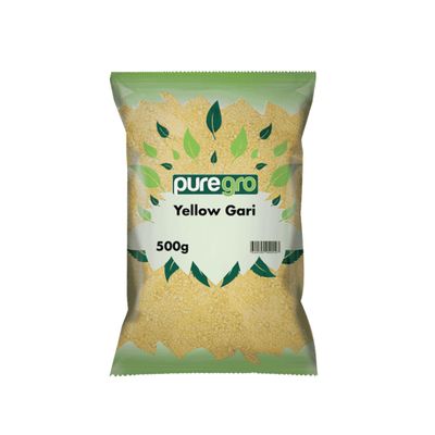 Puregro Yellow Gari 500g | Cassava Granules | Traditional West African Staple | Ideal for Preparing Eba or Soaking | Suitable for Everyday African Cooking