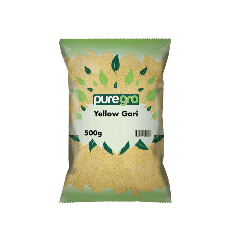 Puregro Yellow Gari 500g | Cassava Granules | Traditional West African Staple | Ideal for Preparing Eba or Soaking | Suitable for Everyday African Cooking
