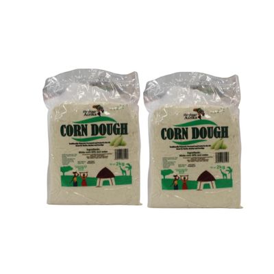 Heritage Afrika Corn Dough, White Corn and Water, Traditional, Great for Banku, Kenkey and Porridge, 1kg (1kg x 2)
